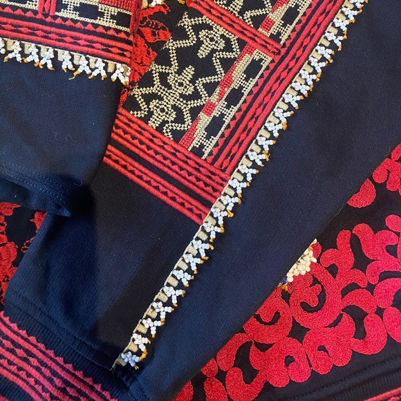 H&M Studio Red Embroidered and Beaded Hoodie Size 6 - Picture 6 of 12